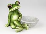 Vogeltränke 35 cm Frosch Figur